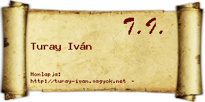 Turay Iván névjegykártya